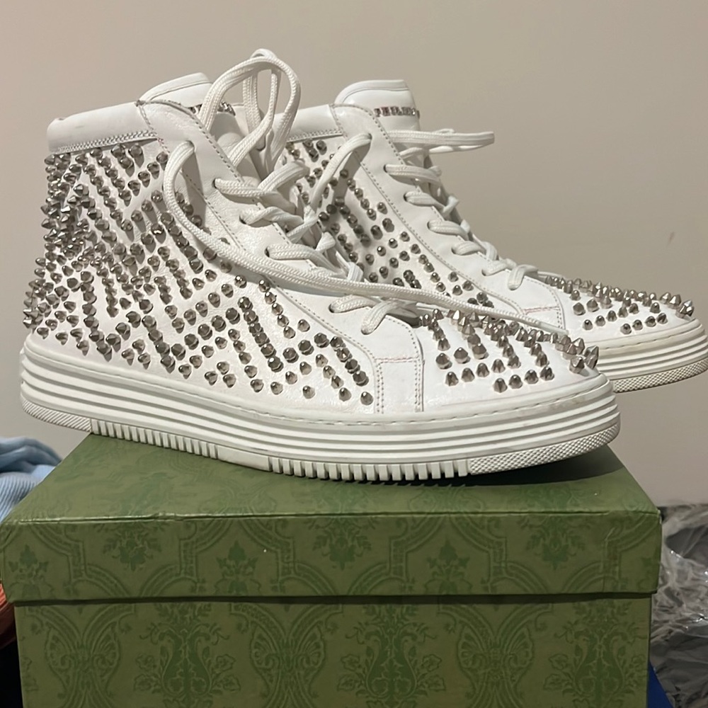 Philipp Plein studded white sneakers